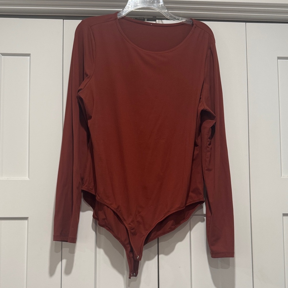 White Birch Long Sleeve Bodysuit - Deep Red